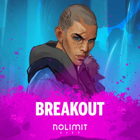 Breakout için özgün tanıtım görseli: slot oyunu düzenini soyut geometrik desenle gösterir.