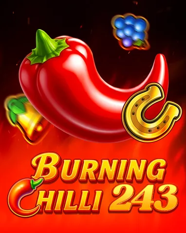 Burning Chilli 243 için özgün tanıtım görseli: slot oyunu düzenini soyut geometrik desenle gösterir.