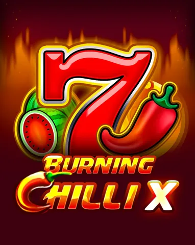 Burning Chilli X için özgün tanıtım görseli: slot oyunu düzenini soyut geometrik desenle gösterir.
