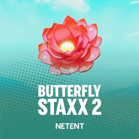 Butterfly Staxx 2 için özgün tanıtım görseli: slot oyunu düzenini soyut geometrik desenle gösterir.