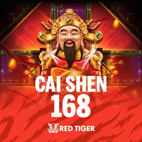 Cai Shen 168 için özgün tanıtım görseli: slot oyunu düzenini soyut geometrik desenle gösterir.