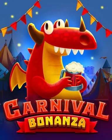 Carnival Bonanza için özgün tanıtım görseli: slot oyunu düzenini soyut geometrik desenle gösterir.
