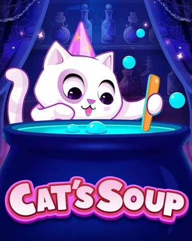 Cats Soup için özgün tanıtım görseli: slot oyunu düzenini soyut geometrik desenle gösterir.