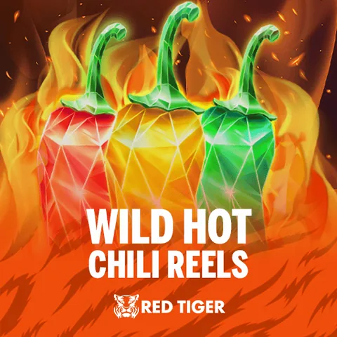 Wild Hot Chilli Reels için özgün tanıtım görseli: slot oyunu düzenini soyut geometrik desenle gösterir.